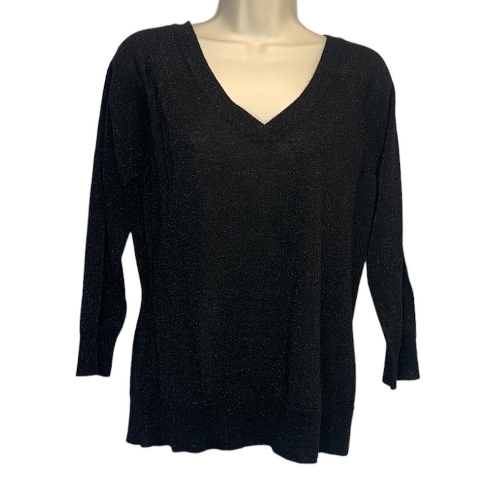 Apostrophe Knit Sweater Blouse Top Metallic Shimmer Size M(8-10)